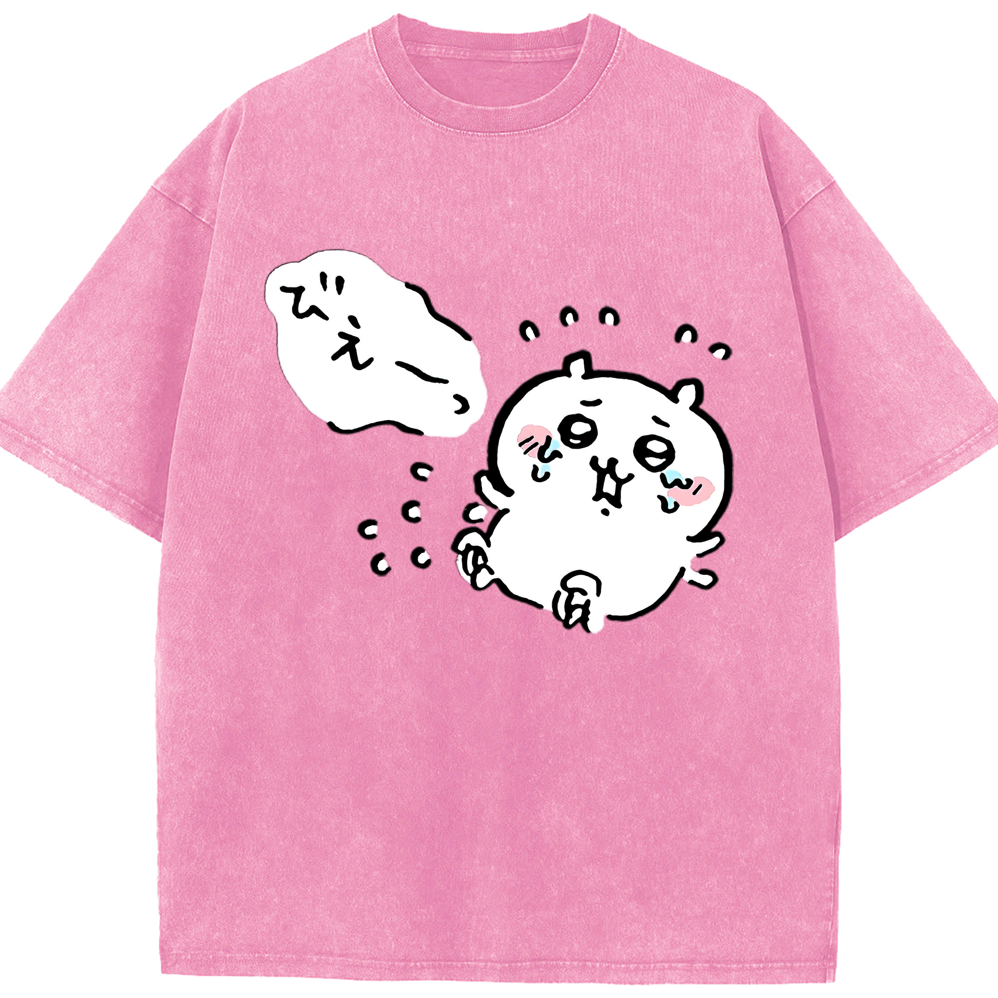（画像用） ちいかわ ちいかわ Chii-kawa chiikawa 綿100% ヴィンテージ風 半袖Tシャツ（フロントプリント）